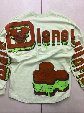 Disney Mint Long Sleeve Tee with Brown & Lime Drip Graphics